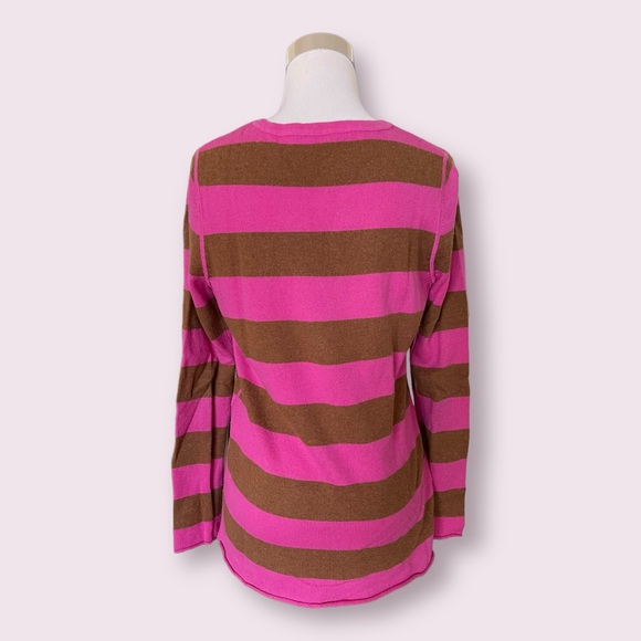 Bela NYC Brown/Fuchsia Wool & Cashmere Pullover Sweater - Picture 4 of 4